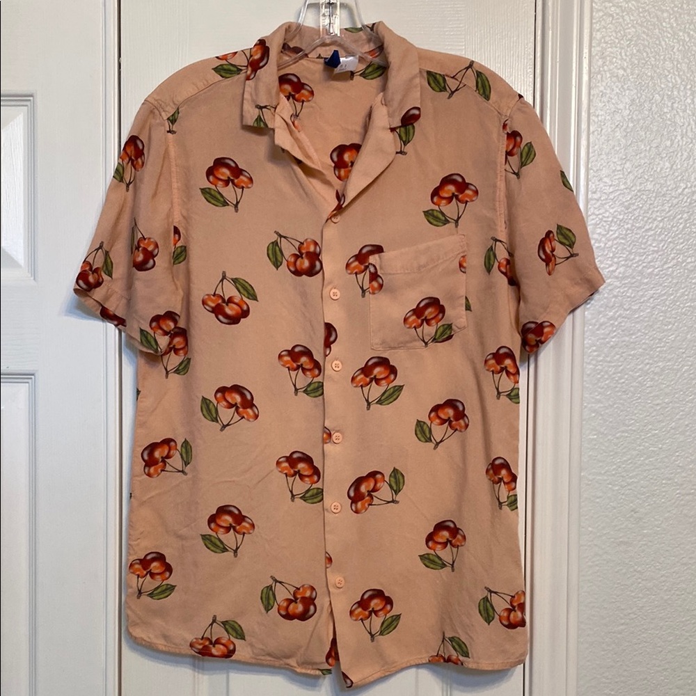 Divided Red and Pink Casual Button Down Shirt